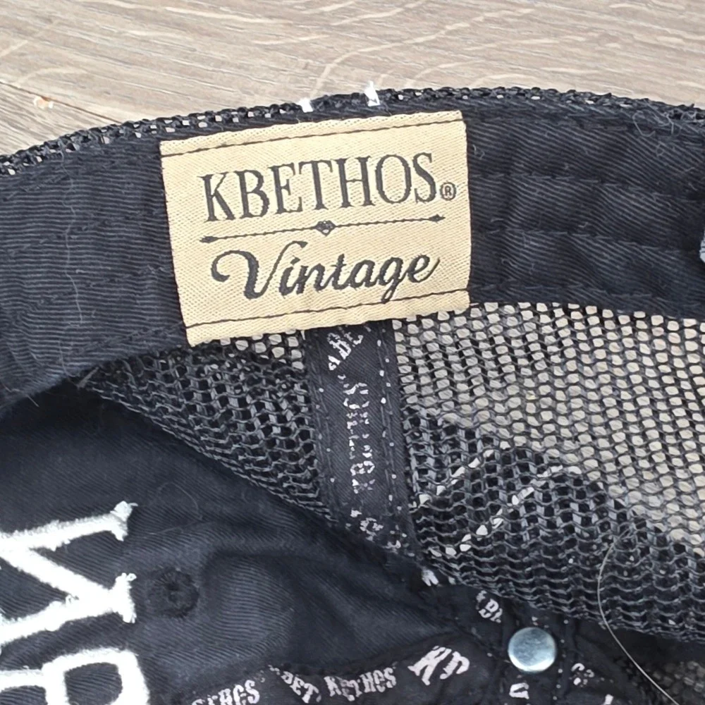 Born Free Hat KBETHOS Cap Womens Adjustable Strap Back Black Distressed Trucker